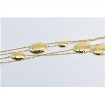 18K Ippolita Long Hammered Multi Station Layering Yellow Gold Necklace 36