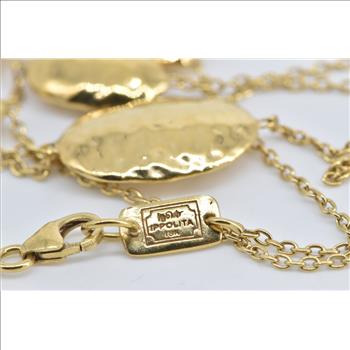 18K Ippolita Long Hammered Multi Station Layering Yellow Gold Necklace 36