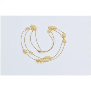 18K Ippolita Long Hammered Multi Station Layering Yellow Gold Necklace 36