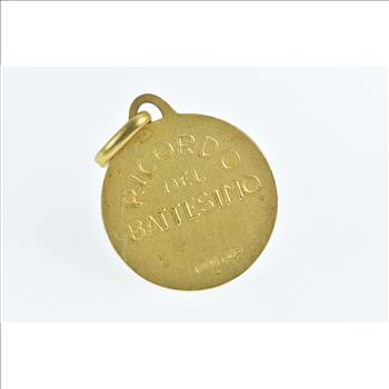 18K Italian Baptism Vintage Christian Faith Yellow Gold Charm/Pendant