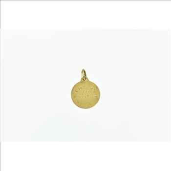 18K Italian Baptism Vintage Christian Faith Yellow Gold Charm/Pendant