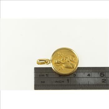 18K Jesus Christ Crown of Thorns Virgin Mary Yellow Gold Charm/Pendant