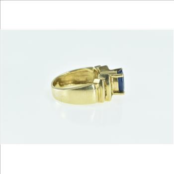 18K LeVian Oval Natural Sapphire Diamond Statement Yellow Gold Ring, Size 5.5