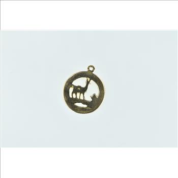 18K Llama Peruvian Animal Vintage Yellow Gold Charm/Pendant