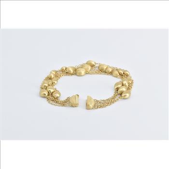 18K Marco Bicego Jaipur Layered Chain Designer Yellow Gold Bracelet 6.75