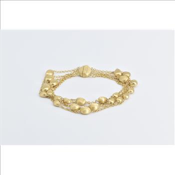 18K Marco Bicego Jaipur Layered Chain Designer Yellow Gold Bracelet 6.75