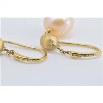 18K Marco Bicego Pearl Africa Collection Dangle Yellow Gold Earrings