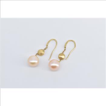 18K Marco Bicego Pearl Africa Collection Dangle Yellow Gold Earrings