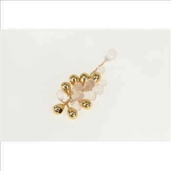 18K Marco Bicego Rose Quartz Tassel Drop Yellow Gold Pendant