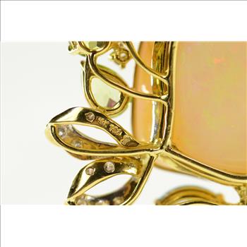 18K Opal Peridot Topaz Tourmaline Diamond Statement Yellow Gold Pendant