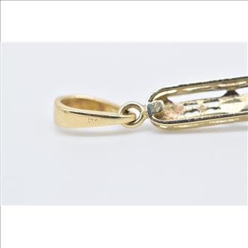 18K Oval Amethyst Ornate Art Deco Filigree Drop Yellow Gold Pendant