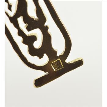 18K Oval Ancient Egyptian Hieroglyphics Yellow Gold Charm/Pendant