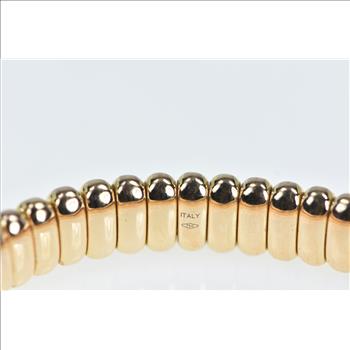 18K Pave Diamond 8mm Omega Chain Rose Gold Bracelet 6.25