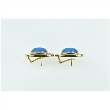 18K Peter Brams Design Mother of Pearl Turquoise Yellow Gold Earrings