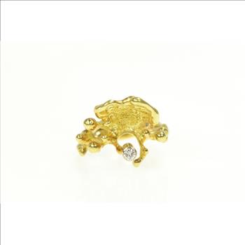 18K Peter Cullman Modernist Diamond Statement Yellow Gold Ring, Size 5