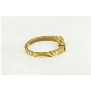 18K Robert Wander Winc Diamond Scroll Cuff Yellow Gold Bracelet 6.75