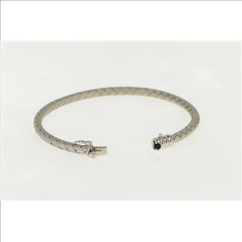 18K Roberto Coin Woven Silk Designer White Gold Bracelet 7