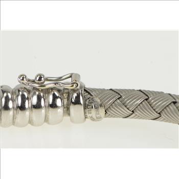 18K Roberto Coin Woven Silk Designer White Gold Bracelet 7