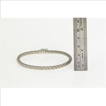 18K Roberto Coin Woven Silk Designer White Gold Bracelet 7