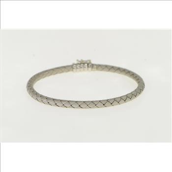 18K Roberto Coin Woven Silk Designer White Gold Bracelet 7