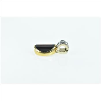 18K Round Faceted Carnelian 0.32 Ctw Diamond Yellow Gold Pendant