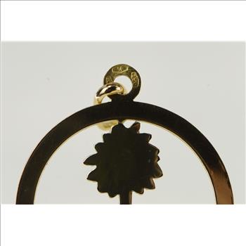 18K Saudi Arabian Seal Sword Palm Medallion Yellow Gold Charm/Pendant