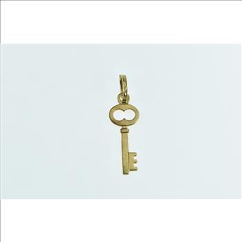 18K Skeleton Key Trust Loyalty Symbol Yellow Gold Charm/Pendant
