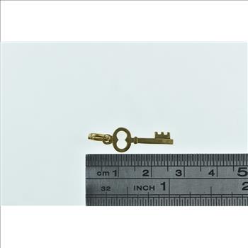 18K Skeleton Key Trust Loyalty Symbol Yellow Gold Charm/Pendant