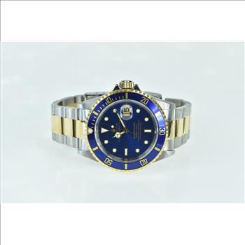 18K / SS Rolex Submariner Date 16613 Blue Bezel Dial Watch - Men's