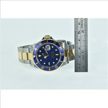 18K / SS Rolex Submariner Date 16613 Blue Bezel Dial Watch - Men's