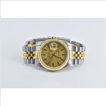 18K Stainless Rolex Datejust Model 16233 Watch - Men's