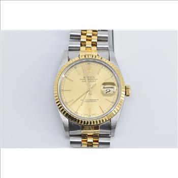 18K Stainless Rolex Datejust Model 16233 Watch - Men's