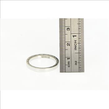 18K Tacori 2.9mm Designer Scalloped Wedding Band White Gold Ring, Size 8