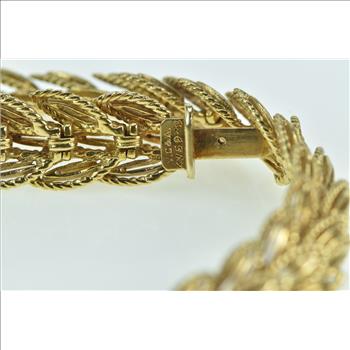 18K Van Cleef & Arpels Leaf Vine Pattern Collar Yellow Gold Necklace 16.75