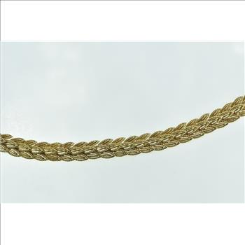 18K Van Cleef & Arpels Leaf Vine Pattern Collar Yellow Gold Necklace 16.75