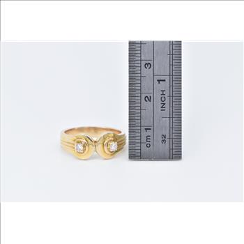 18K Vintage Diamond Ornate Rounded Statement Yellow Gold Ring, Size 7