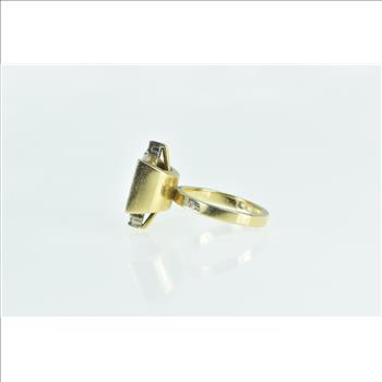 18K Vintage Natural Opal Diamond Statement Yellow Gold Ring, Size 5.75