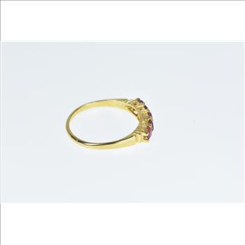 18K Vintage Ruby Classic Wedding Band Yellow Gold Ring, Size 8