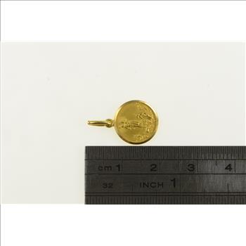 18K Virgin Mary Joseph Jesus Christian Yellow Gold Charm/Pendant