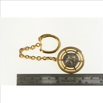 18K Vourakis Ancient Greek Coin Cable Link Yellow Gold Key Chain
