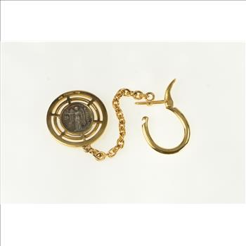 18K Vourakis Ancient Greek Coin Cable Link Yellow Gold Key Chain