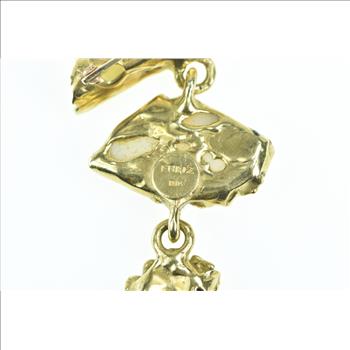 18K William Fretz Opal Moonstone Goldstone Yellow Gold Pin/Brooch