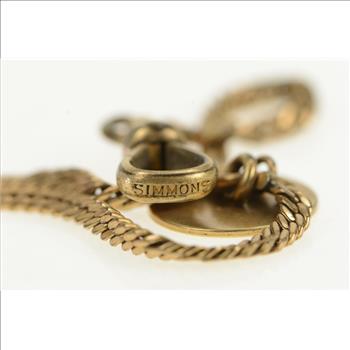1940's Pinstripe Button Curb Link Vintage Pocket Watch Chain
