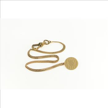 1940's Pinstripe Button Curb Link Vintage Pocket Watch Chain