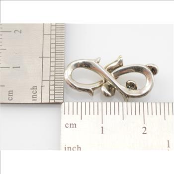 2.2g Solid Silver Elegant Vine Infinity Symbol Sterling Pendant Tested