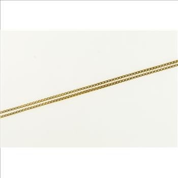 22K 1.0mm Box Chain Classic Square Link Yellow Gold Necklace 16.25