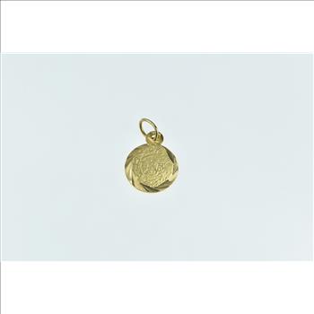 22K Round Worn Coin Saudi Arabia 1 Guinea Yellow Gold Charm/Pendant