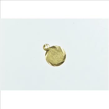 22K Saudi Arabia 1 Guinea Coin Ridged Circle Yellow Gold Charm/Pendant