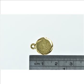 22K Saudi Arabia 1 Guinea Coin Ridged Circle Yellow Gold Charm/Pendant
