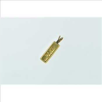 24K Vintage 24k Bar Solid Gold Ingot Yellow Gold Charm/Pendant